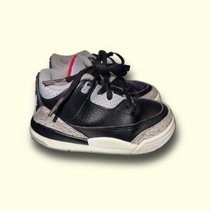 TODDLER Baby NIKE AIR JORDAN 3 RETRO (TD) BLACK/RED-GREY (DM0968 010)